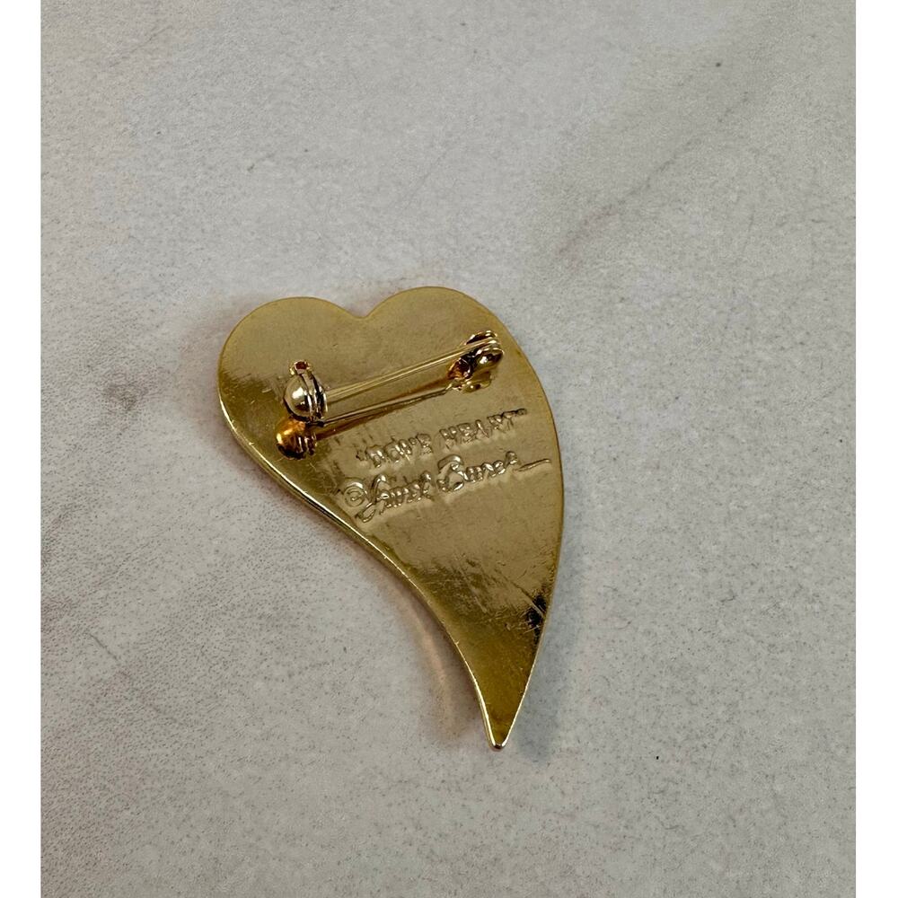 Laurel Burch Dove Heart Pin Brooch 90s - Picture 2 of 2